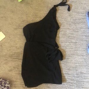 One Strap Black Tie Dress